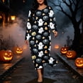 thumbnail image 5 of SELONE Plus Size Nightgowns for Women Long Long Sleeve Sleepshirt Ghost Pumpkin Sleep Dress Halloween House Dress, 5 of 8