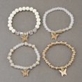thumbnail image 3 of Pulseras para mujeres y niñas, juego de pulseras elásticas apilables con cuentas doradas, pulseras elásticas coloridas con dijes de mariposa, joyería Bohemia, 3 of 5