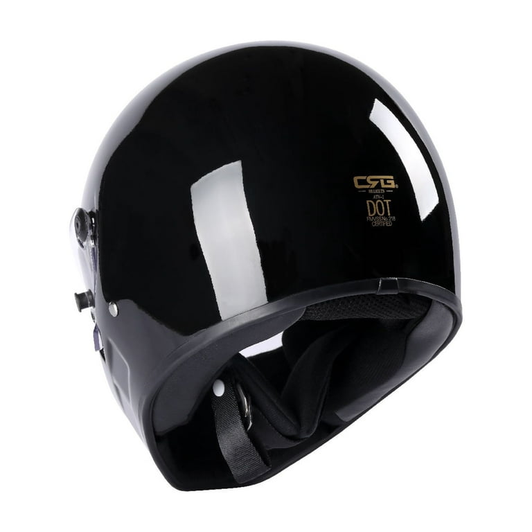 crg motorcycle helmet Crg Full-Face Motorcycle Street Bike Fiberglass Helmet Motocross Helmet Extra Large Size Helmet DOT Certified, Adult Unisex, Black