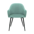 thumbnail image 2 of 23 Inch Modern Dining Chair, Curved Back, Polyester, Metal Legs, Teal Blue - Saltoro Sherpi, 2 of 6