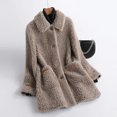 thumbnail image 3 of Abrigos de lana 100% AYUNSUE para mujer, chaqueta elegante de esquileo de ovejas para otoño e invierno de 2024, abrigo de piel informal de un solo pecho, nuevas chaquetas, 3 of 5