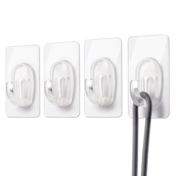 Ganchos adhesivos de pared Fzundken, 18 unidades, mini ganchos transparentes