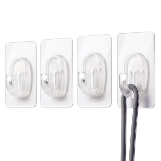 Ganchos adhesivos de pared Fzundken, 18 unidades, mini ganchos transparentes