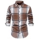 thumbnail image 1 of Blusa y camisa de manga larga con cuello vuelto para hombre, blusa informal a cuadros con botones y cuello vuelto, blusa de manga larga para hombre, 1 of 8