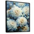thumbnail image 2 of Designart "Elegance Of Blue And White Mum Flowers II" Mums Floater Framed Canvas Art Print, 2 of 5