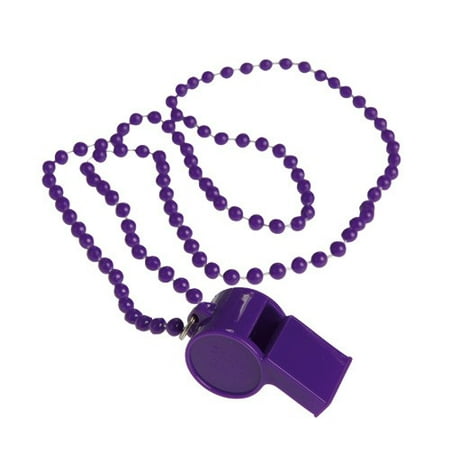 PURPLE BEAD NECKLACES WITH WHISTLES, SOLD BY 10 DOZENS