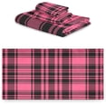 thumbnail image 2 of Dreamtimes 3 PCS Towel Vintage Pink and Black Plaid Cotton Bath Towel Set (1 Bath Towel, 1 Hand Towel, 1 Washcloth) for Bathroom, Super Soft and Quick Dry Towels, 2 of 7