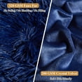thumbnail image 4 of XeGe 2 Pack Soft Fluffy Faux Fur Pillow Cases, Plush Fuzzy Pillow Shams Pillowcases, Shaggy Furry Velvet Decorative Long Pillow Covers for Bed Sofa Couch, Zipper Closure, King Size, Navy Blue, 4 of 6