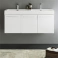 thumbnail image 3 of Fresca Fcb8092-D-I Vista 47" Wall Mounted Double Basin Vanity Set - White, 3 of 5