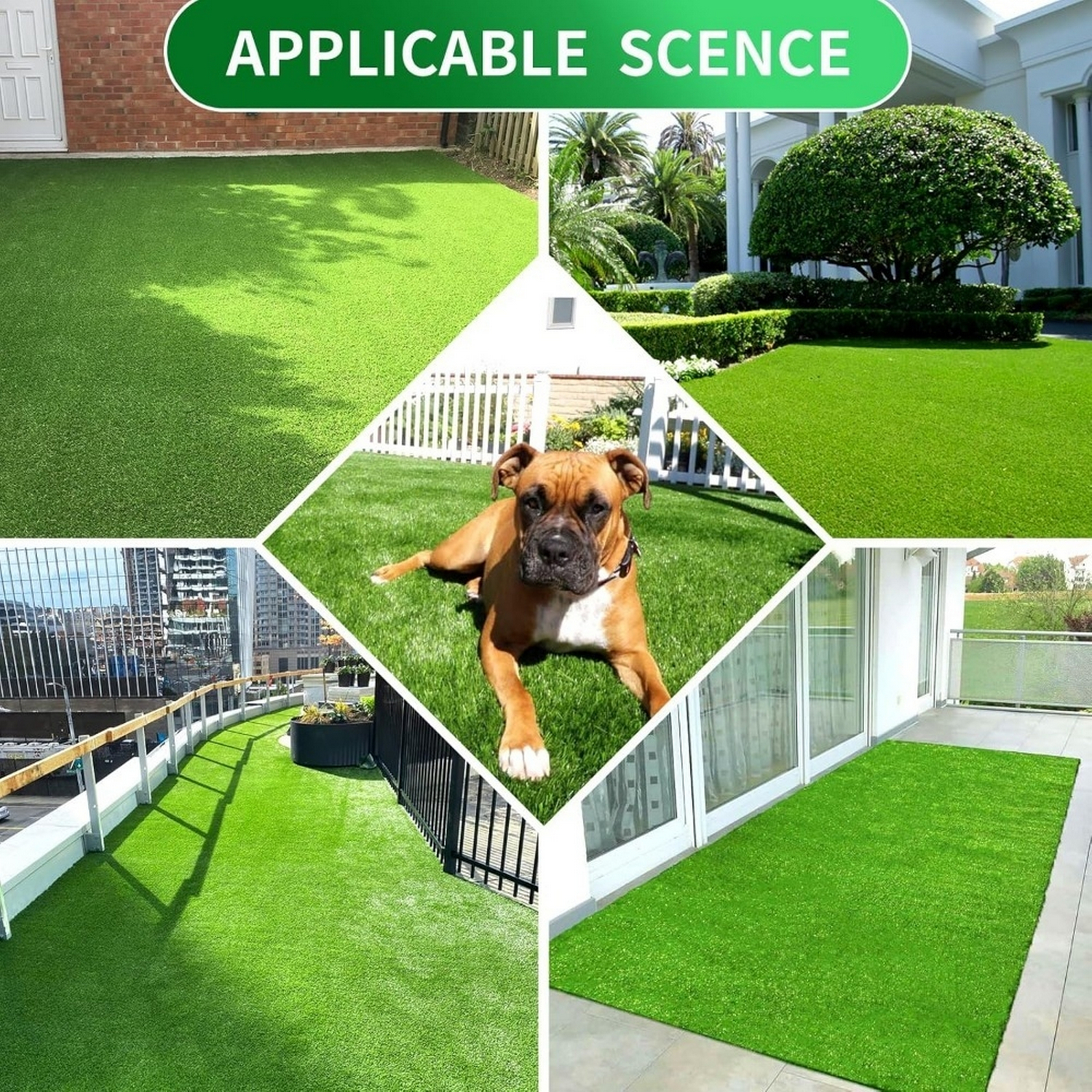 Realistic artificial grass mat, 3 feet x 10 feet artificial turf indoor and outdoor garden lawn landscape, artificial grass blanket with drainage holes