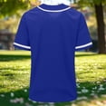 thumbnail image 4 of CQONEPT Baseball Jersey Tops for Women Short Sleeve Shirt Button Up Summer Tops Casual Sportswear Athletic Tee Uniform Navy M, 4 of 6