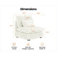 thumbnail image 2 of CHIC HOUSE Modular Sectional Couch Seat,Corduroy Upholstered Single Module,Chenille Chaise/Ottoman Unit for Living Room Sofa (Plush White), 2 of 10
