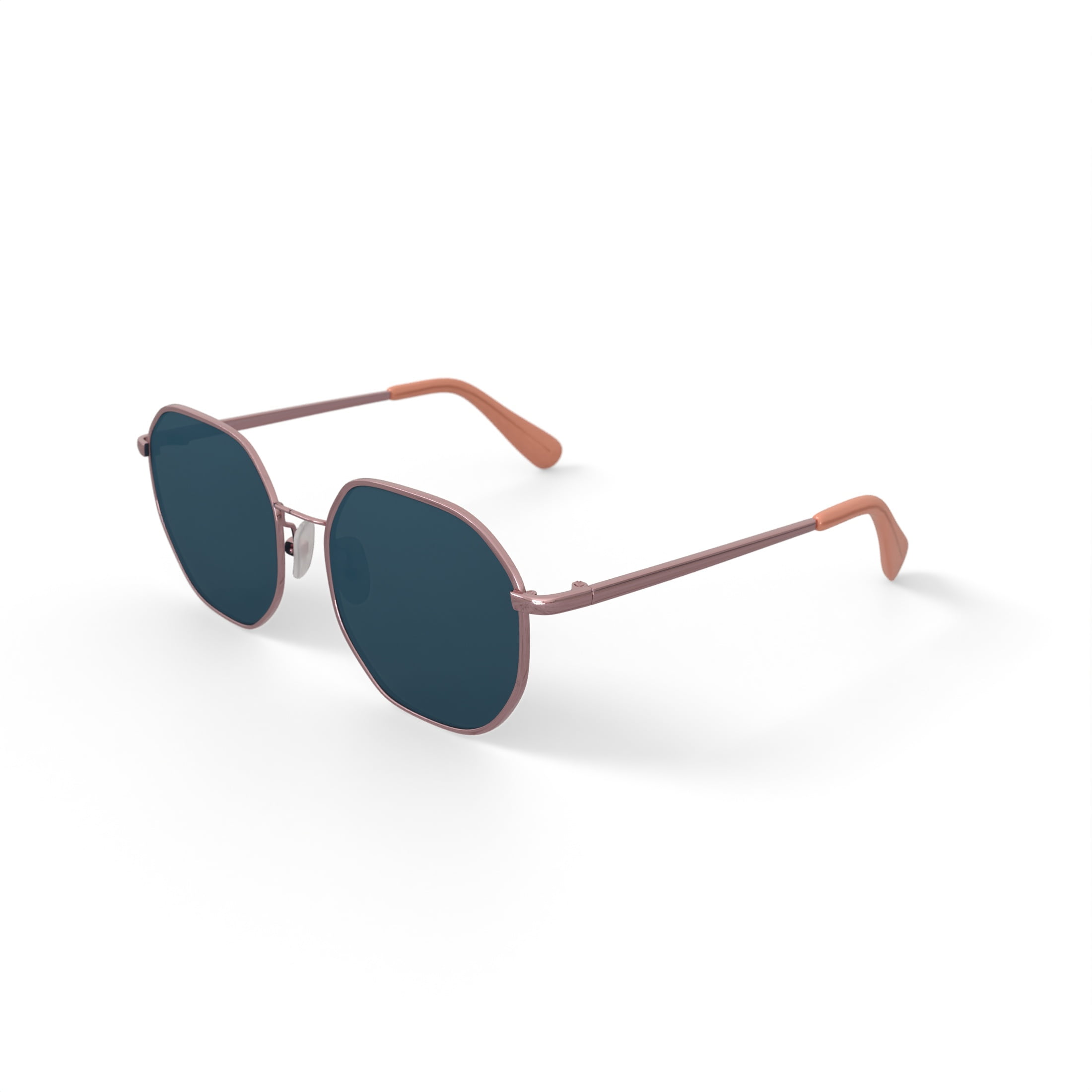 Harper and Roe HR3003 Sunglasses with Case, Shiny Light Gold, Geometric, Metal, 56-18-139