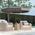 thumbnail image 1 of Costway 10 FT Solar Patio Umbrella with 32 LED Lights 3-Tier Vented Top & Ruffles Gray, 1 of 10