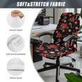 thumbnail image 6 of Renewold Poinsettia Flower Candy Cane Office Chair Cover Universal Stretch Desk Chair Cover with Elastic Bottom Removable Office Computer Chair Protector for Christmas Home Decor, S, 6 of 7