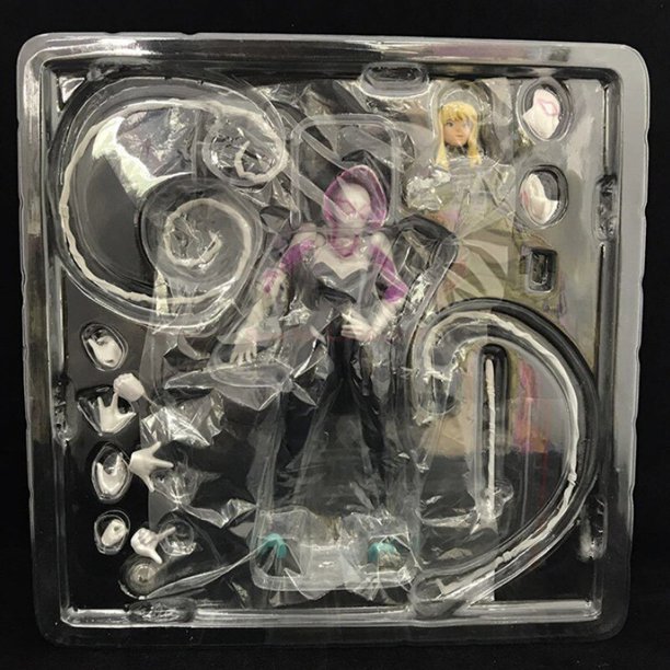 Figura de acción de Spiderman Gwen, figura de acción de 15cm de Spiderman, 4 cabezas a través del universo, estatua de Gwen Stacy, muñeco decorativo, regalo de juguete Fivean unisex