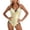 Gold, variant on Women's V Neck One Piece Swimsuit Slim Fit Bathing Suit Double Straps Backless Swimwear,Color:Silver,Size:M