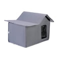 thumbnail image 1 of Refugio para gatos al aire libre, casa para gatos, refugio plegable para gatos callejeros, refugio para gatos, cueva, cama para mascotas para gris, 1 of 8