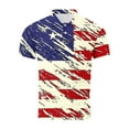 thumbnail image 5 of UVEASISHA Mens 4th of July Patriotic Golf Shirts Distressed American Flag Print Polos Shirt Big and Tall Casual Button Collared T-Shirt Beige XL, 5 of 5