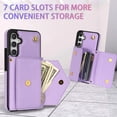 thumbnail image 2 of Wallet Case for Samsung Galaxy S25, with Detachable Lanyard Cards Holder Premium PU Leather Shockproof Flip Cover Stand Anti-Scratch Protective Phone Cover for Samsung Galaxy S25, Purple, 2 of 5