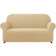 thumbnail image 1 of 2024 Solid Print Polyester Loveseat Slipcover  Chocolate, 1 of 6