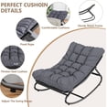thumbnail image 4 of EastVita 2 Pcs Outdoor Rocking Papasan Chairs Comfortable Lounging Chair with Removable Cushions Sturdy Metal Frame Padded Seat for Patio Garden Nursery Living Room, 4 of 7