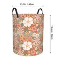 thumbnail image 2 of DouZhe Grands Paniers à Linge Pliables Imperméables, Fleurs Rétro Imprimé Floral Circular Hamper avec Poignées, 2 of 6