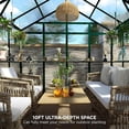 thumbnail image 4 of Jocisland 8x8x7.5 ft Aluminum Greenhouses for Outdoors, Polycarbonate Walk-in Greenhouse with 2 Vents Lockable Rain Gutter, for Backyard Plants, Green, 4 of 8