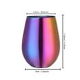 thumbnail image 3 of Stainless Steel Wine Glasses - Outdoor Portable Wine Tumbler & Stemless Wine Tumblers - 100% Unbreakable & Stemless Metal Drinking Cups for Home and Outdoors Dishwasher safe (Rainbow), 3 of 6