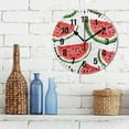 thumbnail image 3 of Yayeee 10" Wall Clock Battery Operated Quartz Round Silent Non-Ticking Home Decor, Cute Watermelon, 3 of 6