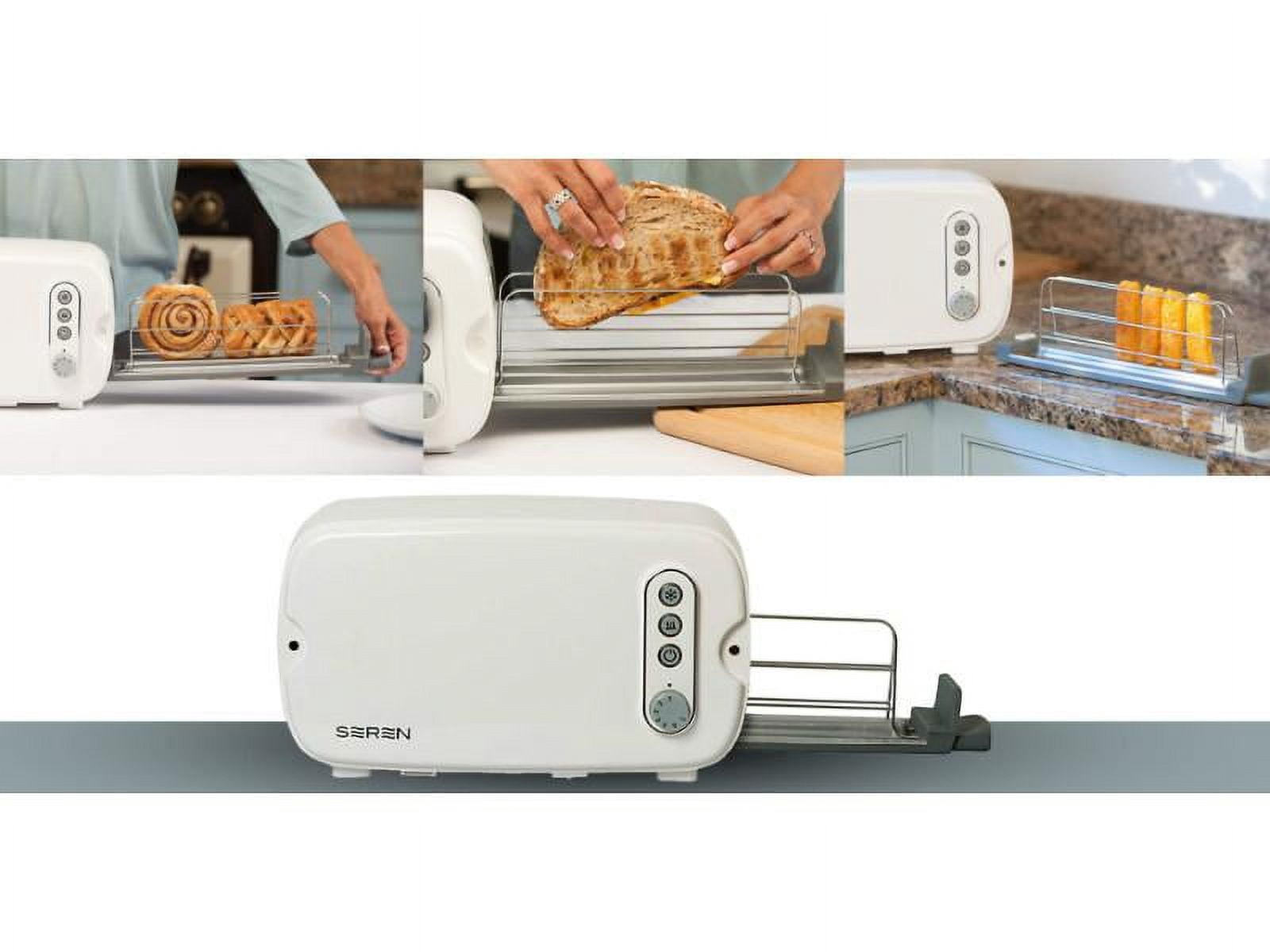 BergHOFF Seren Side Loading Toaster with Cool Touch Exterior and Removable Crumb Tray, White