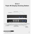 thumbnail image 2 of Estación de acoplamiento USB C triple monitor 4K 12 en 1 enchufable, 2 of 6
