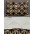thumbnail image 3 of Art Deco Comforter & Sham Bedding Set, Palmette Circular Design with Square Details Dots Vintage Pattern, 3 pcs Duvet Set Microfiber Filling Quilt, 5 Sizes, Sand Brown Seal Brown, by Ambesonne, 3 of 4