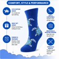 thumbnail image 4 of Novelty Turtle Socks Cute Sea Turtle Print, 5 Pairs - Soft Stretchy Breathable Knit, Size 10-13, 4 of 5