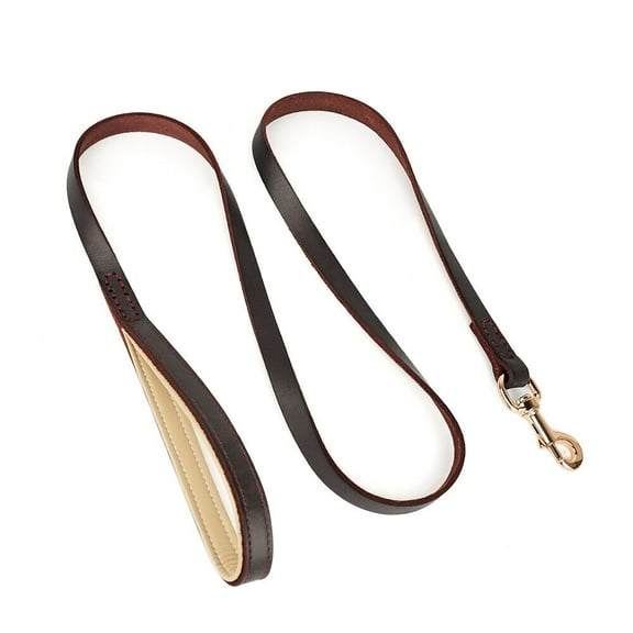 Didog Leather Dog Training Leash 5 Ft Heavy Duty Pet Walking Lead for German Shepherd