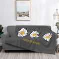 thumbnail image 2 of Honeii Keep Life Simple Daisy Flower print throw blanket, crafted from cozy cotton flannel, offers versatile home decor as a bedding suitable for all seasons.-50"x40", 2 of 6
