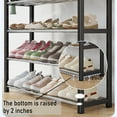 thumbnail image 6 of 4Tier Shoe Rack with Hook- Shoe Organizer, Sturdy Shoe Rack for Closet and Front Door Entrance, Free Standing Shoe Shelf, Closet Organizers and Storage, Black, 6 of 8