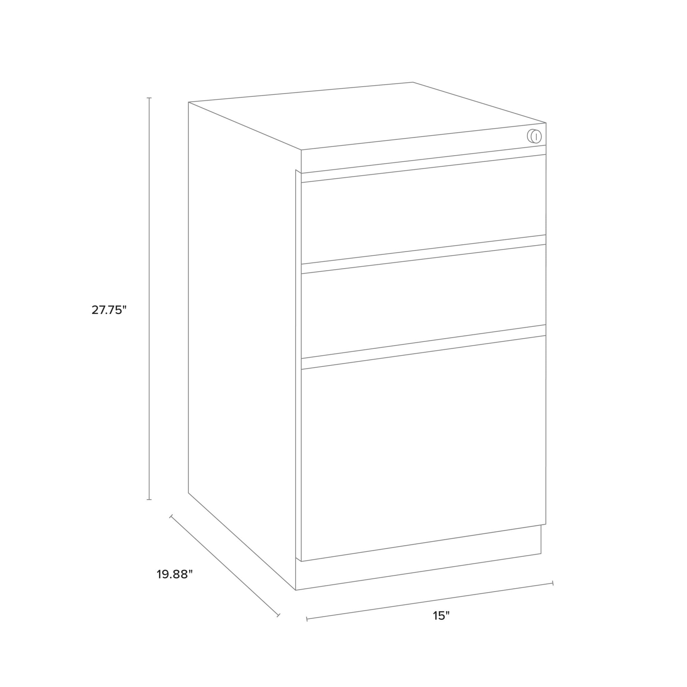 Hirsh Pro 20" Deep Mobile Pedestal File Cabinet 3 Drawer Box-Box-File, Letter Width, Putty