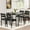 Soft Seat Black Tube + Black, variant on 5 Piece Farmhouse Dining Table Set for 4, Industrial Kitchen Table with Padded Chairs & Iron Frame, Space-Saving Dining Room Furniture Set for Small Spaces, Apartments