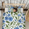 thumbnail image 3 of Blue Pioneer Flower Duvet Cover and Pillowcase Set for Single Bedding, Bedroom Accessories for Kids Teens, 3 of 5