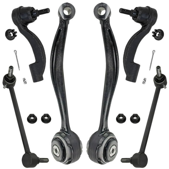 Detroit Axle - AWD 6pc Front End Suspension Kit for 2013-2019 Cadillac ATS 2 Lower Forward Control Arms 2 Outer Tie Rod Ends 2 Sway Bar Links 2014 2015 2016 2017 2018 Replacement