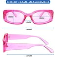 thumbnail image 4 of FEISEDY Creative Rectangle Sunglasses Women Fashion Thick Frame UV400 Protection B2462, 4 of 8