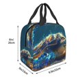 thumbnail image 3 of Fotbe Sunshine Underwater Sand Turtle Bolsa Térmica con Estampado y Forro de Aluminio Grueso Bolsa de Almuerzo con Bolsillo Frontal para Hombres y Mujeres, Ideal para Trabajo, Escuela, 3 of 8