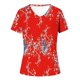 thumbnail image 4 of Fiudx Liquidación de Ahorros de Verano Moda Mujer Causal V-Cuello Impresión Blusa Manga Corta Camiseta Verano Tops, 4 of 4