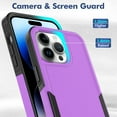 thumbnail image 4 of Decase Heavy-Duty Rugged Case for iPhone 15 Pro Max,Dual Layer Military Grade Drop Protection Anti-Fingerprint Anti-Scratch Hard Cover Silicone Bumper Shockproof Case for iPhone 15 Pro Max,Purple, 4 of 5