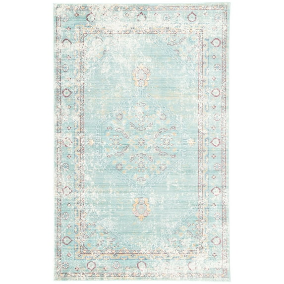 Jaipur Living Eris Medallion Teal White Area Rug