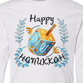 thumbnail image 4 of Inktastic Happy Hanukkah Dreidel and Laurels Long Sleeve Youth T-Shirt, 4 of 5