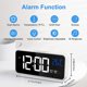 thumbnail image 2 of Reloj despertador digital, reloj digital LED, reloj despertador digital, temperatura/repetición/2 alarmas/12/24 horas/puerto de carga USB/16 músicas, blanco puro, 2 of 5