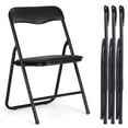thumbnail image 1 of Bingirl Foldable Table and 4 Upholstered Chairs with Cushioned Seats Black, 1 of 7