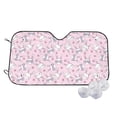 thumbnail image 2 of Lsque Cute Rabbit Flower Car Windshield Sun Shade | Accordion Folding Style Auto Shade for Car Truck SUV Van | Blocks UV Rays Sun Visor Protector | Small, 2 of 7